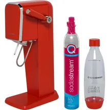 Sodastream Art mandarin red + Kunststoffflasche + CO2-Zylinder