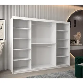 abiks möbel Schwebetürenschrank MADRYT 250 x 200 x 62 cm Weiß
