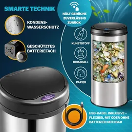 monzana Mülleimer 50 l Silber