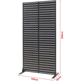 casa.pro - Raumteiler, Trolu Stahl 200x100x50 cm Schwarz