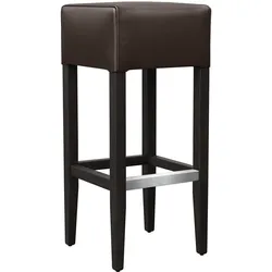 2er-Set FRANCESCO | Gastro Barhocker | Leder | Holz | Braun | ohne Lehne