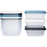 Kigima Gefrierdosen 12x0,46L rechteckig Bunt – Elegante Vorratsdosen mit Deckel luftdicht – Transparente Frischhaltedosen mit Deckel – Aufbewahrungsbox Küche für Mealprep & Organisation – Made in EU