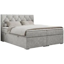 MKS Boxspringbett 160 x 200 cm H3 Hellgrau