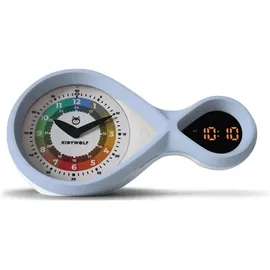 KIDYWOLF Analoger & digitaler Wecker hellblau