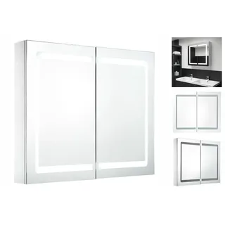 vidaXL LED-Spiegelschrank 80 cm weiß/silber