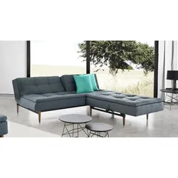 Schlafsofa Carol Kunstfaser H:82cm/B:210cm/T:91cm Blau Relaxfunktion kolonial