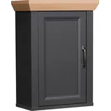 Mäusbacher Hängeschrank "Mali", grau (anthrazit matt, asteiche), B:45cm H:63cm T:25cm, Holzwerkstoff, Schränke, Hängeschrank Bad-Hängeschrank, Landhausstil, Breite 45 cm, Höhe 63 cm, Metallgriff