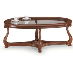 Ovaler Salontisch im italienischen Design Buche furniert