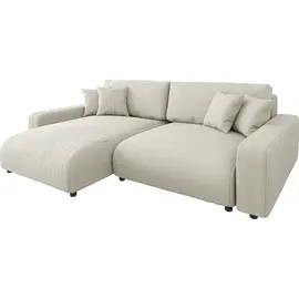 s-style möbel Leon Ecksofa mit Bettfunktion und Bettkasten Beige