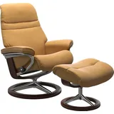 Stressless Stressless® Relaxsessel »Sunrise«, (Set, Relaxsessel mit Hocker), mit Signature Base, Größe L, Gestell Braun