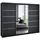 A&J MöbelLand Schiebetürenschrank VILUNO 1 200 x 215 x 59,5 cm Schwarz