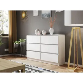 Mirjan24 Malwa M6 120 x 77 x 30 cm Weiß