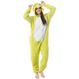 Katara Partyanzug Fantasy Figuren Jumpsuit Kostüm Erwachsene S-XL, Karneval - Kostüm, Kigurumi - Dinosaurier grün S (145-155cm) grün Körpergröße S (145-155 cm)