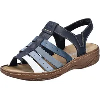 Rieker Damen V2875 Riemchensandalen, Blau, 39
