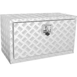 VEVOR Unterboden-Lkw-Box, 760 x 430 x 460 mm Pickup-Aufbewahrungsbox, Aluminium-Werkzeugkasten mit Schloss & Schlüsseln, Wasserdichte Anhänger-Werkzeugkiste für Lkw, Transporter, Anhänger usw. Silber