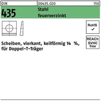 Industrial Quality Supplies DIN 435 Keilscheibe vierkant Stahl 11mm