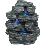 LEX Outdoor- und Zimmerbrunnen mit 3 LEDs Zierbrunnen Brunnen IP44, YW54204