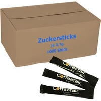Zuckersticks Coffeefair je 3,7g, schwarz, 1000 Stück