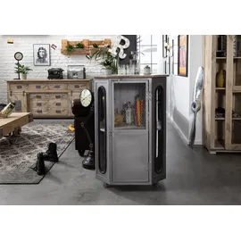 Massivmoebel24 Vitrine Mango 76x60x120 whitewash lackiert RAILWAY 330