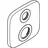 Hansgrohe Rosette 155/155mm Ecostat E F-Set Thermostat Absperr-Umstellventil chrom,