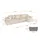 altdecor Ecksofa Cord mit Schlaffunktion 2-Sitzer Beige