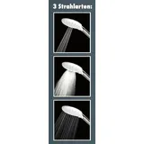 Primaster Handbrause 3 Strahlarten Water Flow quadratisch chrom mit Wasserspareinsatz