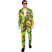 W WIDMANN MILANO Party Fashion - Party Anzug Herren, Set mit Jackett und Hose, 80er Jahre Kostüm für Karneval und Festival