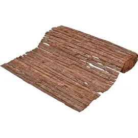 vidaXL Rindenzaun 100 x 600 cm Braun/Holz