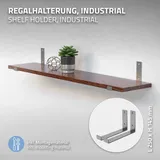 ML DESIGN modern living 4 Stück Regalhalterung 25x4x14 cm, Grau, aus Metall, 10 Zoll Regalhalterungen, Industrielle Regalwinkel, Regalträger für Wandmontage,