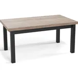 WFL GROUP Moderner Rechteckiger Ausziehbarer Esstisch - Platzsparend - Schwarze Holzbeine - 120 bis 160 cm - Hergestellt in EU - 120 x 80 cm - Eiche Sonoma