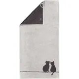 CAWÖ Gästetuch Cute Cats - silber - BL 30x50 cm