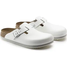 Birkenstock Boston Super Grip Naturleder weiß schmal 45