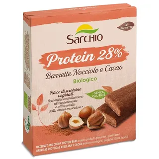 Barrette Protein Senza Glutine con Nocciole e Cacao - Sarchio 135 g