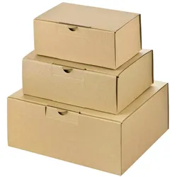 VEPATIM 25x Versandkarton 174x104x74mm schnelle Aufrichtung mit Steckverschluss Warenpost International braun