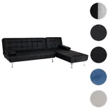 Mendler Schlafsofa HWC-K22, Couch Ecksofa Sofa, Liegefl√§che links/rechts Schlaffunktion 236cm ~ Kunstleder schwarz