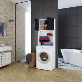 VCM Holz Überbauschrank Waschmaschine Überbau Schrank Waschmaschinenschrank Jutas weiß, schwarz