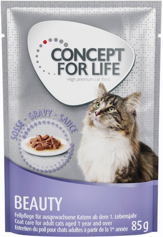 24 x 85 g Concept for Life Beauty in Soße - Katzenfutter Nass