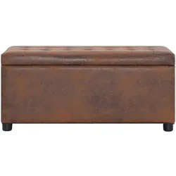 vidaXL Ottoman mit Stauraum 87,5 cm Braun Wildleder-Optik