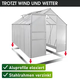 Brast Gewächshaus Aluminium Silber HKP 6 mm 5,89 m2