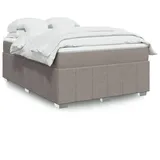 vidaXL Boxspringbett mit Matratze Taupe 140x200 cm Stoff