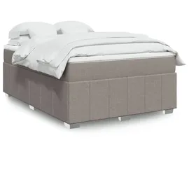 vidaXL Boxspringbett mit Matratze Taupe 140x200 cm Stoff