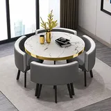 OCAZI esstisch,Rundes Esstisch-Set,Küchen-Esstisch-Set,Schlichter Kleiner runder Tisch,Runder Konferenztisch,rundes modernes Esstisch-Set,Tisch- und Stuhl-Set - #20-90 * 75cm/35.4 * 29.5in(WxH)