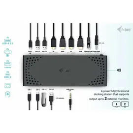iTEC i-tec USB 3.0 / USB-C / Thunderbolt 3 Dual Display Docking Station Gen2 + PD 100