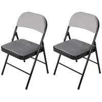 Hti-Living 2er Set Klappstühle mit Polsterung Metallgestell und Samtbezug