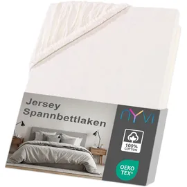 nyvi Spannbettlaken Jersey 120 x 200 - 130 x 200 cm natur