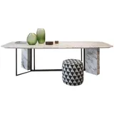 Konferenz Design Tisch Stein Tische Ess Wohn Zimmer Italienische Möbel Weiß Neu - Weiß