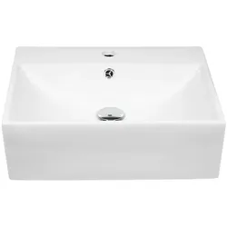 Keramik Wandhängewaschbecken rechteckig 505x405x160 mm weiß Komplettset
