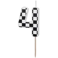 Partydeco Geburtstagskerze Zahl 4 5,5 cm schwarz