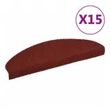 vidaXL 15-tlg Selbstklebende Treppenmatten Nadelvlies 65x21x4cm Rot