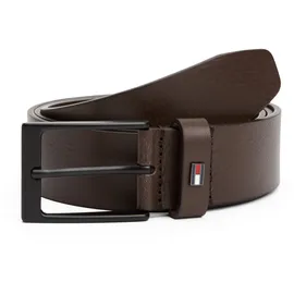 Tommy Hilfiger Ledergürtel TOMMY HILFIGER "LAYTON 3.5 cm breit", Damen, Gr. 105, braun (testa di moro), Rindsleder, unifarben, Gürtel Ledergürtel, Metallpatch, Einfachdornschließe